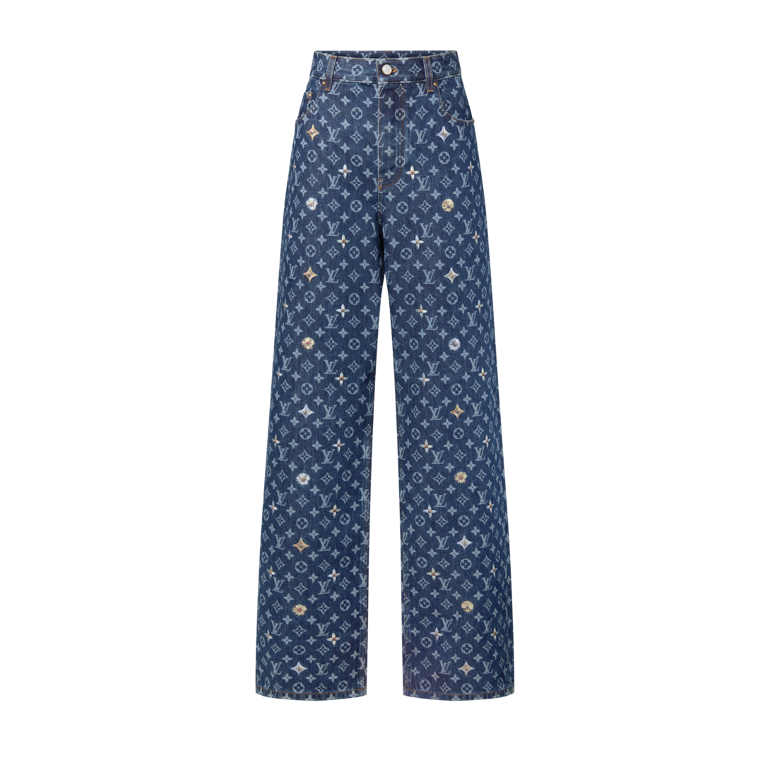 Monogram Embroidered Denim Skate Pants - Men - Ready-to-Wear